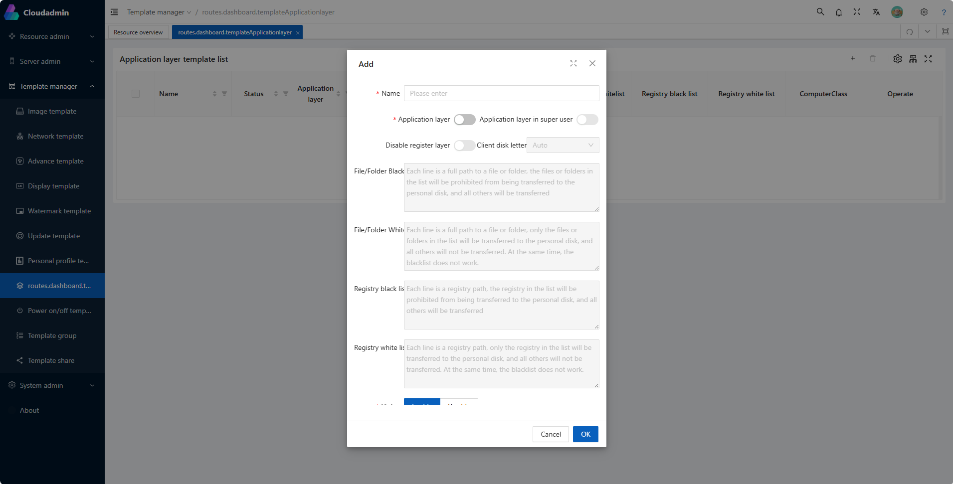 Application Layering Template